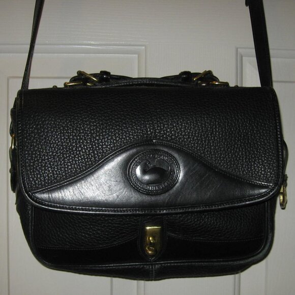 Vintage Dooney & Bourke Regal Mini Briefcase / Large Carrier Black Bag - Picture 1 of 15
